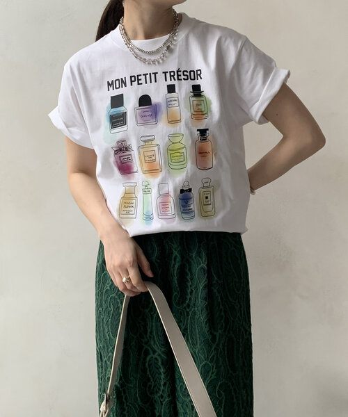 tシャツ 「WEB限定」パフュームロゴプリントTEE レディース DouDou tシャツ 「WEB限定」パフュームロゴプリントTEE