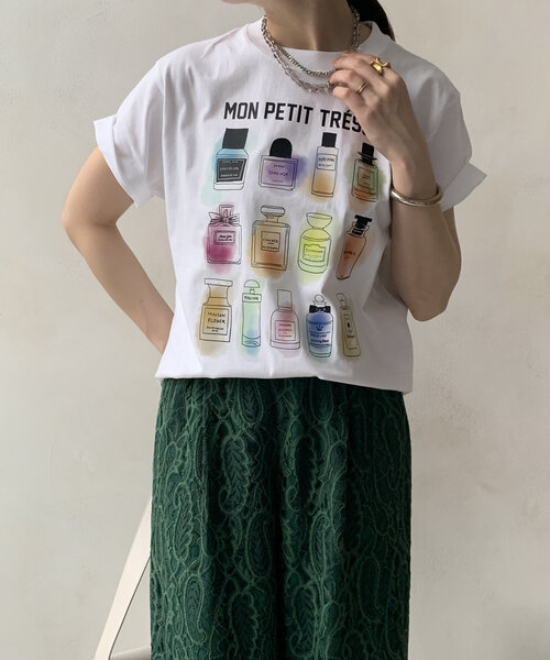 【新品】DouDou 透け感 ロゴプリントTシャツ Web完売品！ DouDou tシャツ 「WEB限定」パフュームロゴプリントTEE