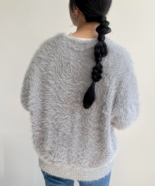 「LHELBIE」 ニットカーディガン M ゴールド レディース_画像4