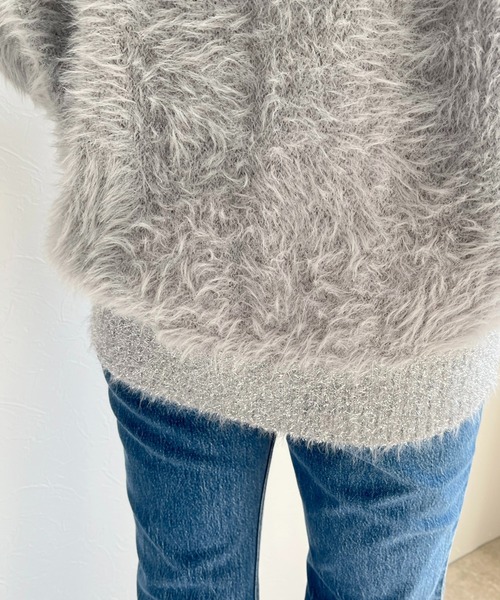 「LHELBIE」 ニットカーディガン M ゴールド レディース_画像8