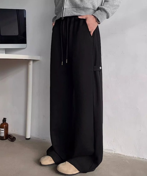 スウェットパンツ ジャージ サイドスナップワイドスウェットパンツ