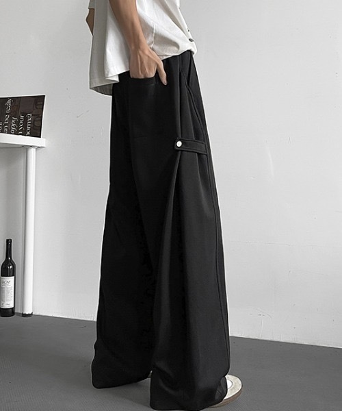 スウェットパンツ ジャージ サイドスナップワイドスウェットパンツ