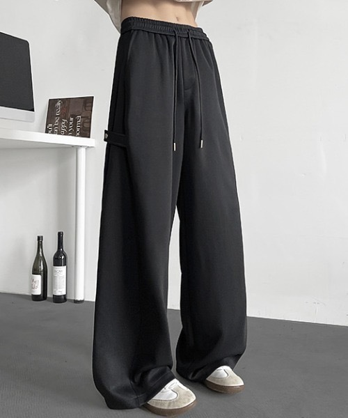 ワイドパンツ スウェットパンツ ジャージ サイドスナップワイド
