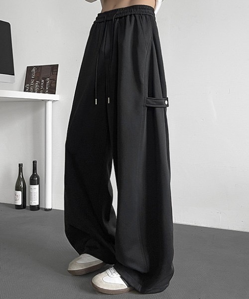 スウェットパンツ ジャージ サイドスナップワイドスウェットパンツ