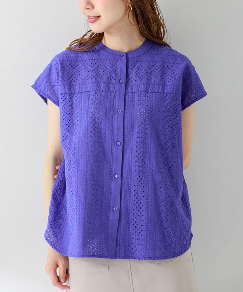 「URBAN RESEARCH Sonny Label」 7分袖ブラウス FREE パープル系その他 レディース URBAN RESEARCH Sonny Label 「URBAN Label」 半袖ブラウス FREE