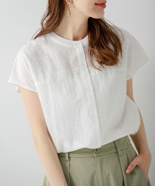 「URBAN RESEARCH Sonny Label」 7分袖ブラウス FREE パープル系その他 レディース URBAN RESEARCH Sonny Label 「URBAN Label」 半袖ブラウス FREE