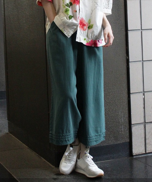 SUPER HAKKA（スーパーハッカ） パンツ セルロース麻製品染めタック