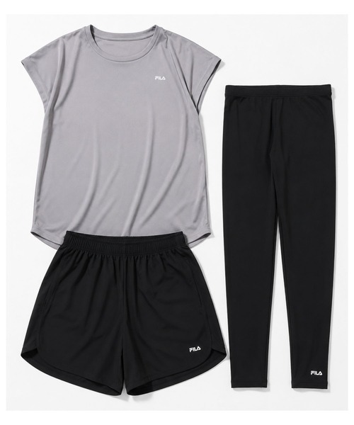 FILA テニスウェア３点セット XLサイズ FILA（フィラ） ラッシュガード マルチウェイ セットアップ 3点セット