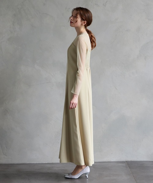 AIMER（エメ） ドレス ラメチュールアシメフリルビスチェ×ロング