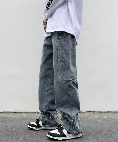 「MGV」 加工デニムパンツ LARGE ブルー メンズ