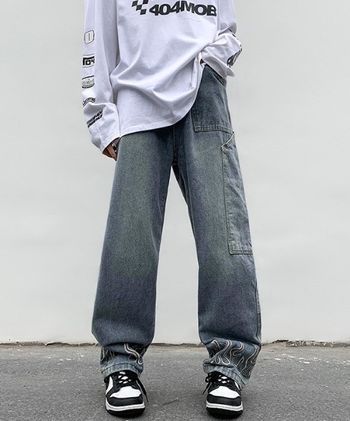 「MGV」 加工デニムパンツ LARGE ブルー メンズ