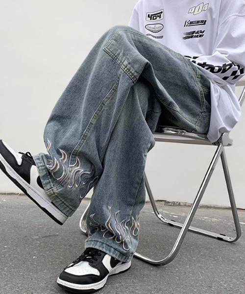 「MGV」 加工デニムパンツ LARGE ブルー メンズ