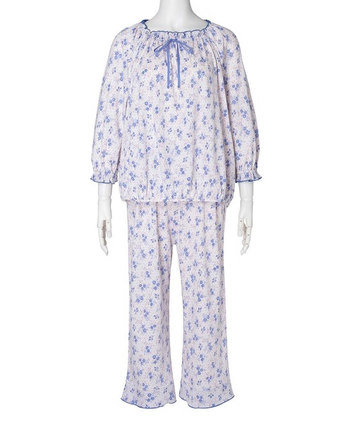 KID BLUE(キッドブルー) パジャマ ルームウェア -ピンドットフラワー KID BLUE(キッドブルー) パジャマ ルームウェア -ピンドットフラワー