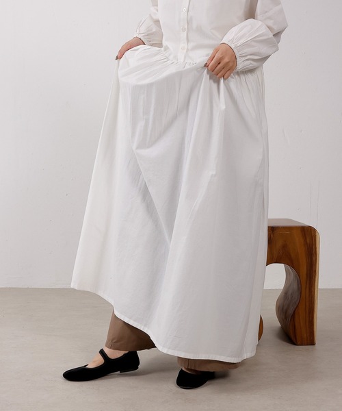 Katie WHITE CULT シャツワンピース　フリーサイズホワイトコットン SACRA サクラ シャツワンピース バンドカラー 高密度コットン