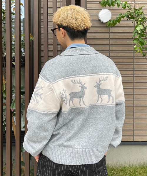 MandO（エムオー） セーター ニット ノルディック柄ダブルジップ