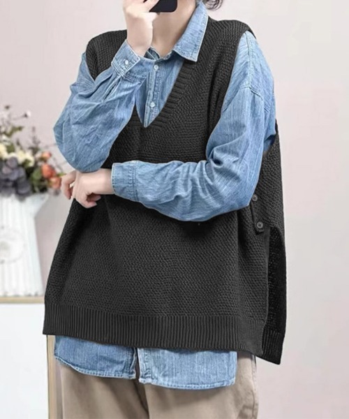 【美品】マルティニーク  ニットジレ　ニットベスト martinique (メルローズ) マルティニーク ニットベスト ジレ F - メルカリ