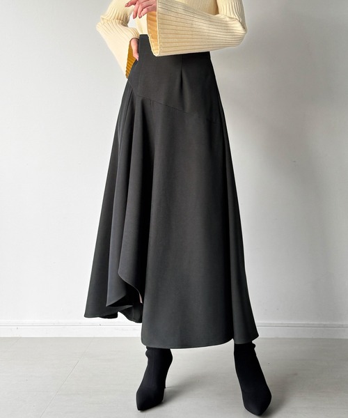 JUNOAH（ジュノア） スカート ラッフルレースアップスカート(裏地なし