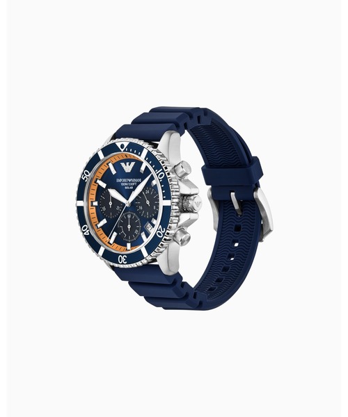 【美品】稼動品 エンポリオアルマーニ ソーラーパワー クロノグラフ ブルー EMPORIO ARMANI 腕時計 「エンポリオ アルマーニ」ワールド