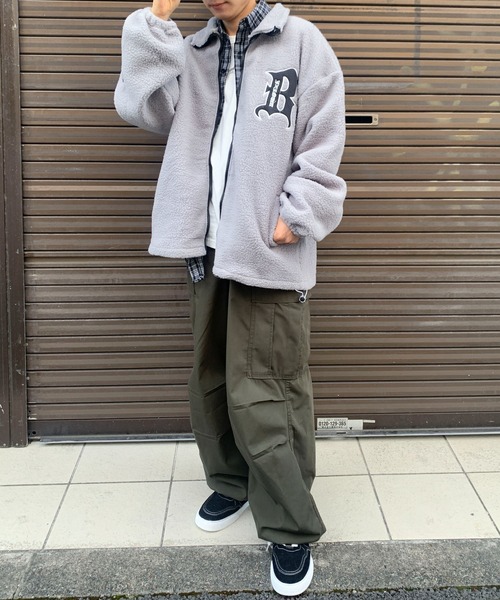 link lot ブルゾン アウター 「25年秋冬新作」ボアフリースワッペン