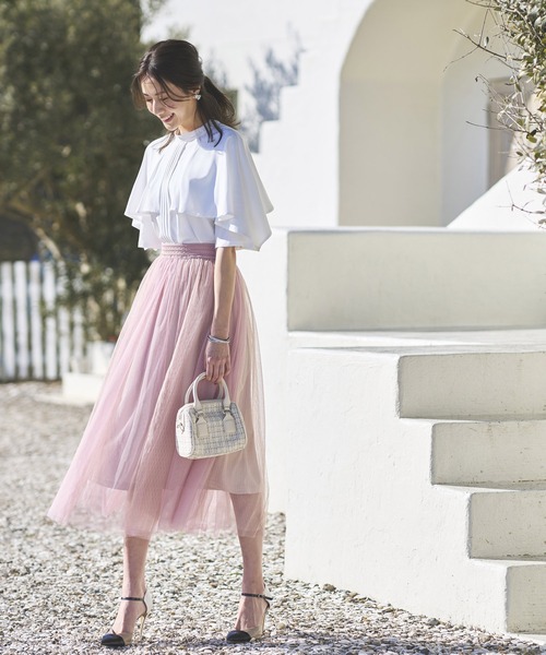 「RUIRUE BOUTIQUE」 半袖ブラウス LL ライトグレー レディース_画像3