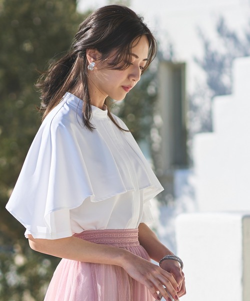 「RUIRUE BOUTIQUE」 半袖ブラウス LL ライトグレー レディース_画像6