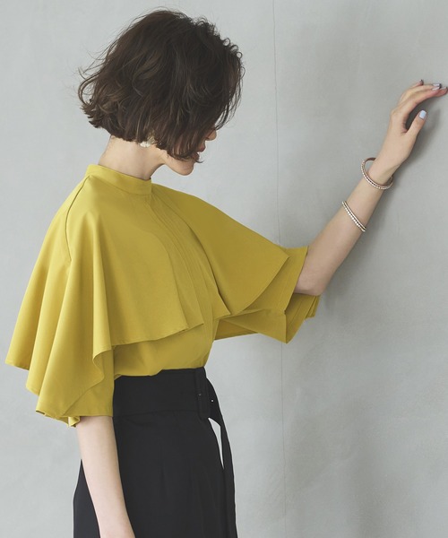 「RUIRUE BOUTIQUE」 半袖ブラウス LL ライトグレー レディース_画像9