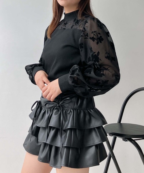 AS KNOW AS（アズノゥアズ） tシャツアソートデザイン 花柄シアープル