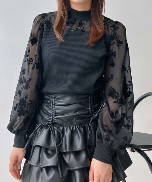 AS KNOW AS（アズノゥアズ） tシャツアソートデザイン 花柄シアープル