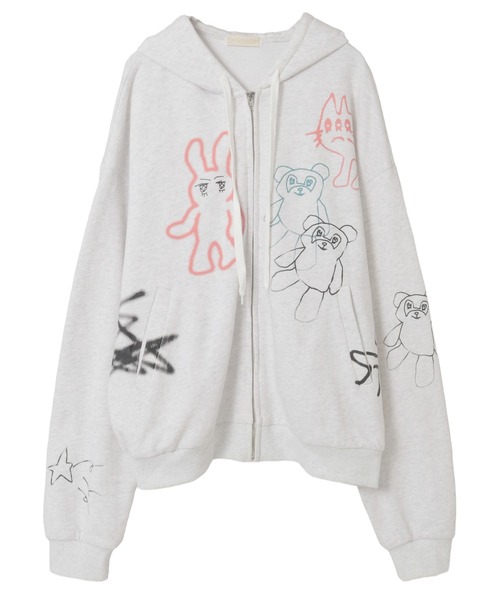 美品 candystripper GRAFFITI PRINT HOODIE Candy Stripper（キャンディーストリッパー） パーカー GRAFFITI PRINT