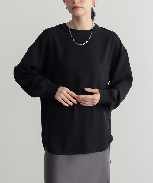 for/c（フォーシー） tシャツ ジョーゼットきれいめカジュアルロング