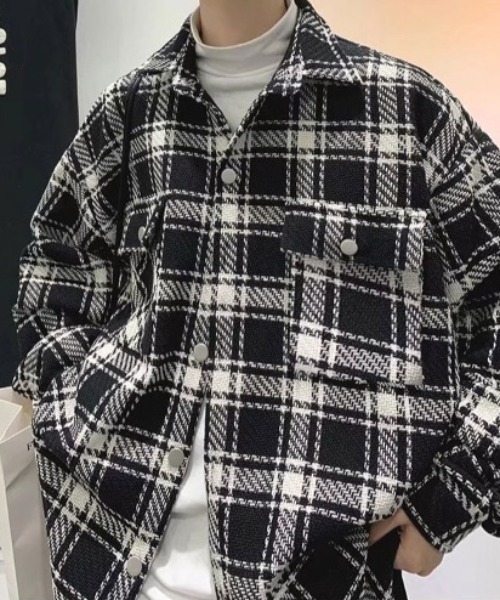 コート ジャケット オーバーサイズチェックジャケット メンズ