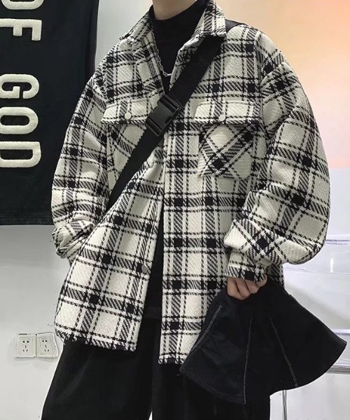 コート ジャケット オーバーサイズチェックジャケット メンズ