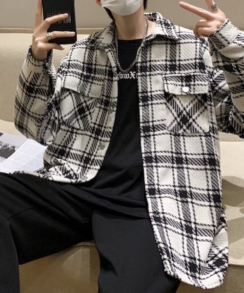 コート ジャケット オーバーサイズチェックジャケット メンズ