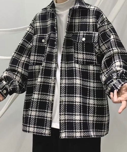【MOMO様】専用LARDINI オーバーペーンチェック　ジャケット 44サイズ オーバーサイズチェック柄テーラードジャケット レディース アウター