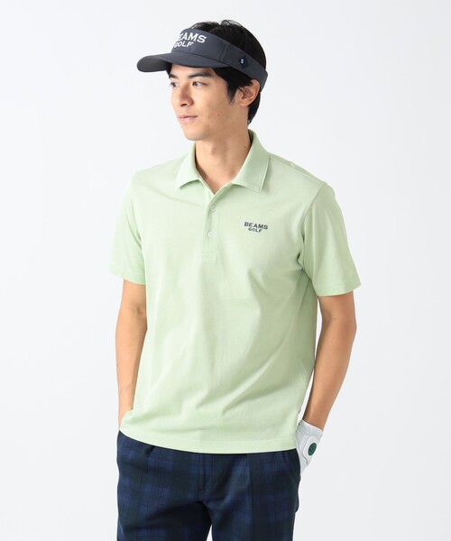 「BEAMS GOLF」 半袖ポロシャツ LARGE ブルー メンズの画像
