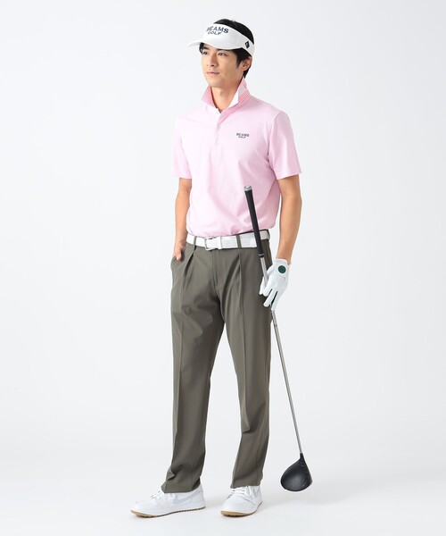 「BEAMS GOLF」 半袖ポロシャツ LARGE ブルー メンズの画像