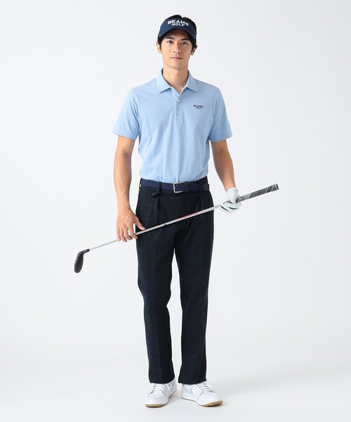 「BEAMS GOLF」 半袖ポロシャツ LARGE ブルー メンズの画像