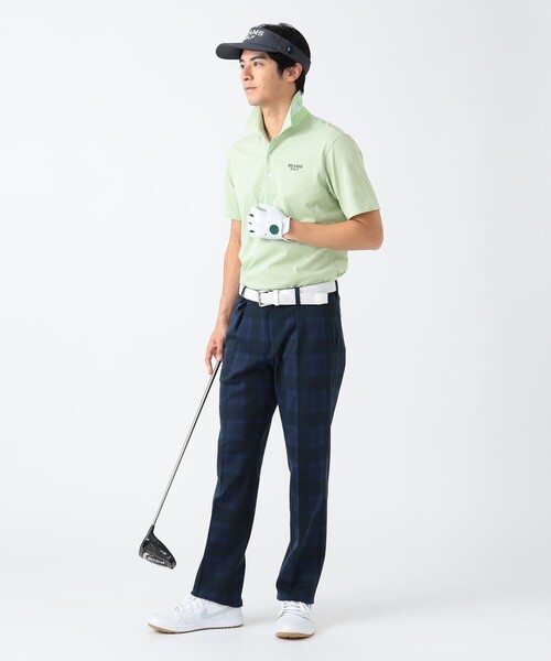 「BEAMS GOLF」 半袖ポロシャツ LARGE ブルー メンズの画像