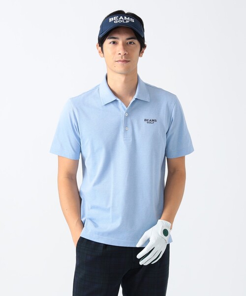 「BEAMS GOLF」 半袖ポロシャツ LARGE ブルー メンズの画像