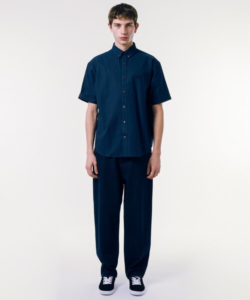 「LACOSTE」 半袖シャツ 39 ライトグレー メンズの画像
