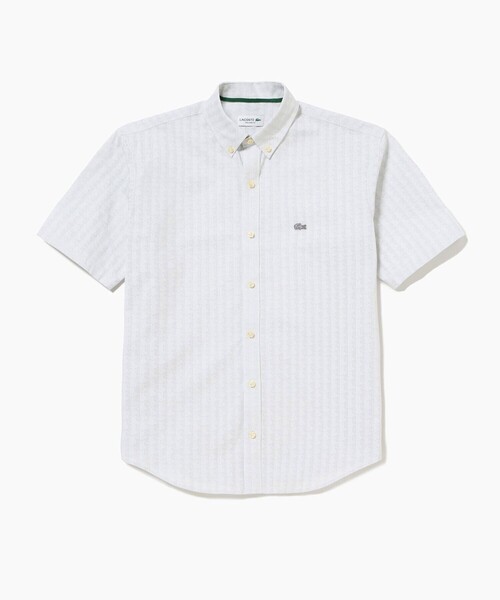 「LACOSTE」 半袖シャツ 39 ライトグレー メンズの画像