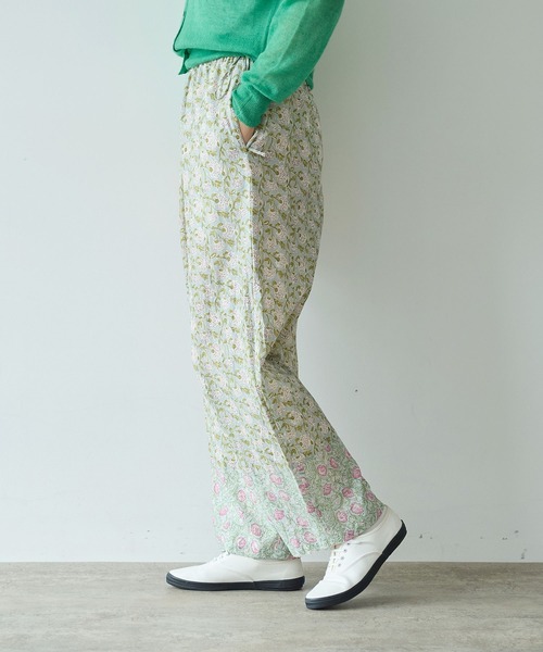 yuni ワイドパンツ パンツ switching print drawstringsパンツ