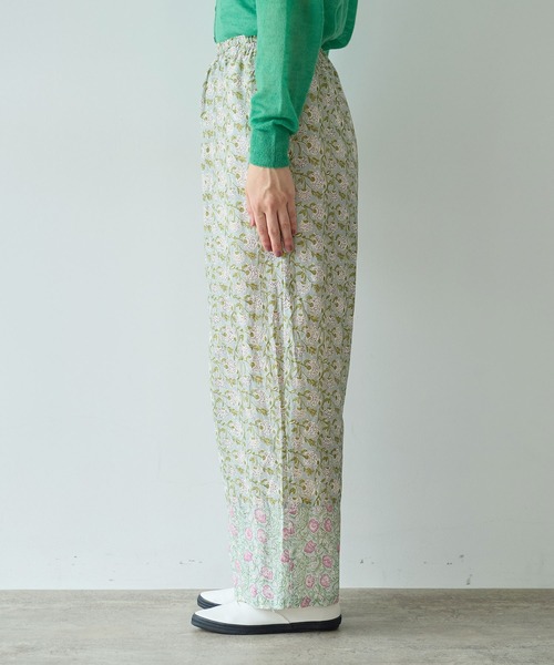 yuni ワイドパンツ パンツ switching print drawstringsパンツ