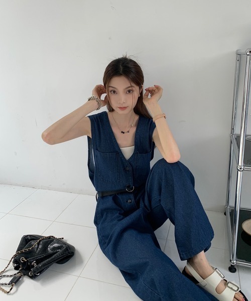 「NANEA」 オールインワン MEDIUM ブルー レディース_画像3