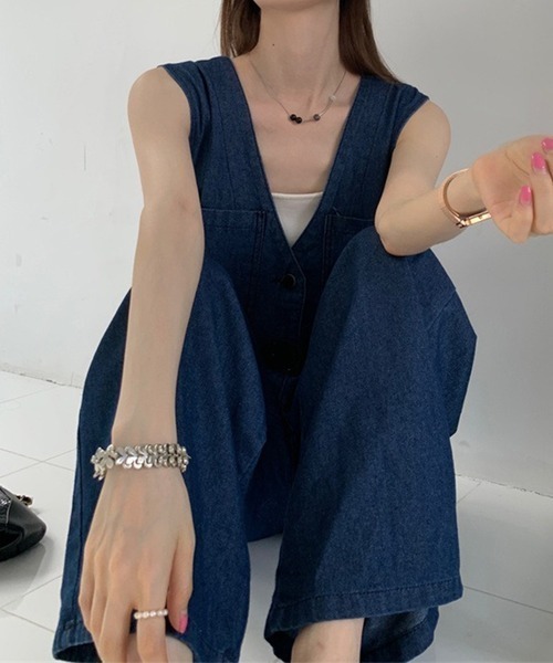 「NANEA」 オールインワン MEDIUM ブルー レディース_画像4