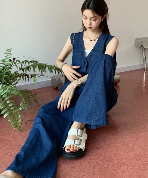 「NANEA」 オールインワン MEDIUM ブルー レディース_画像5