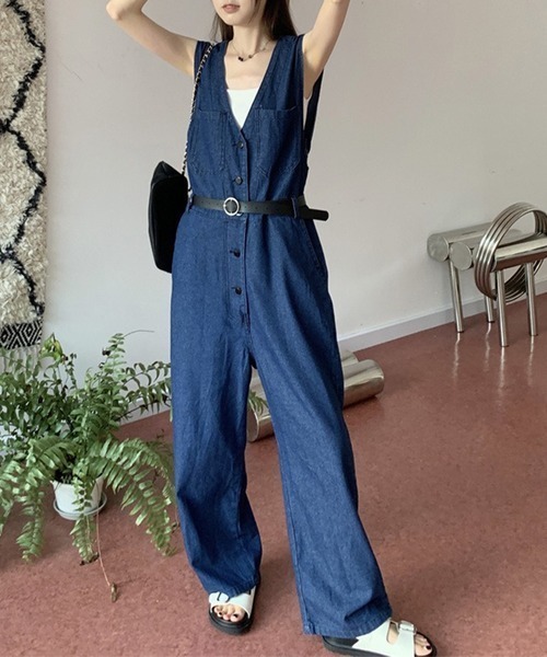 「NANEA」 オールインワン MEDIUM ブルー レディース_画像6