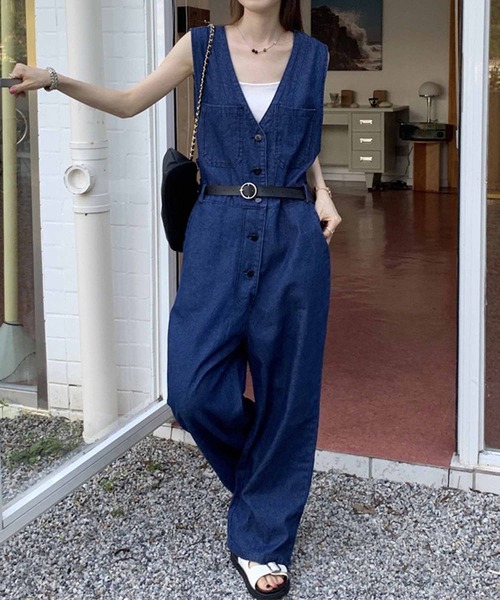 「NANEA」 オールインワン MEDIUM ブルー レディース_画像9