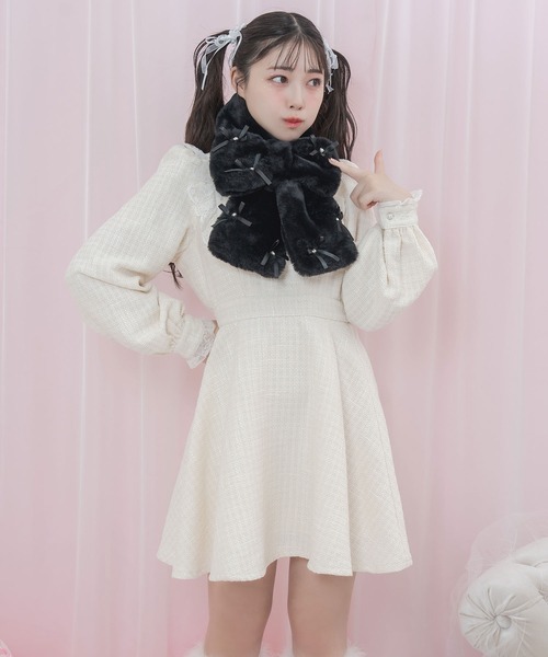 Honey Cinnamon（ハニーシナモン） マフラー FREE ホワイト レディース