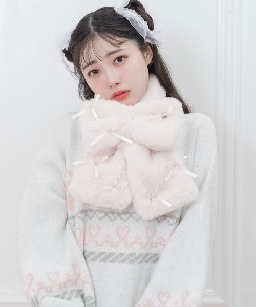 Honey Cinnamon（ハニーシナモン） マフラー FREE ホワイト レディース